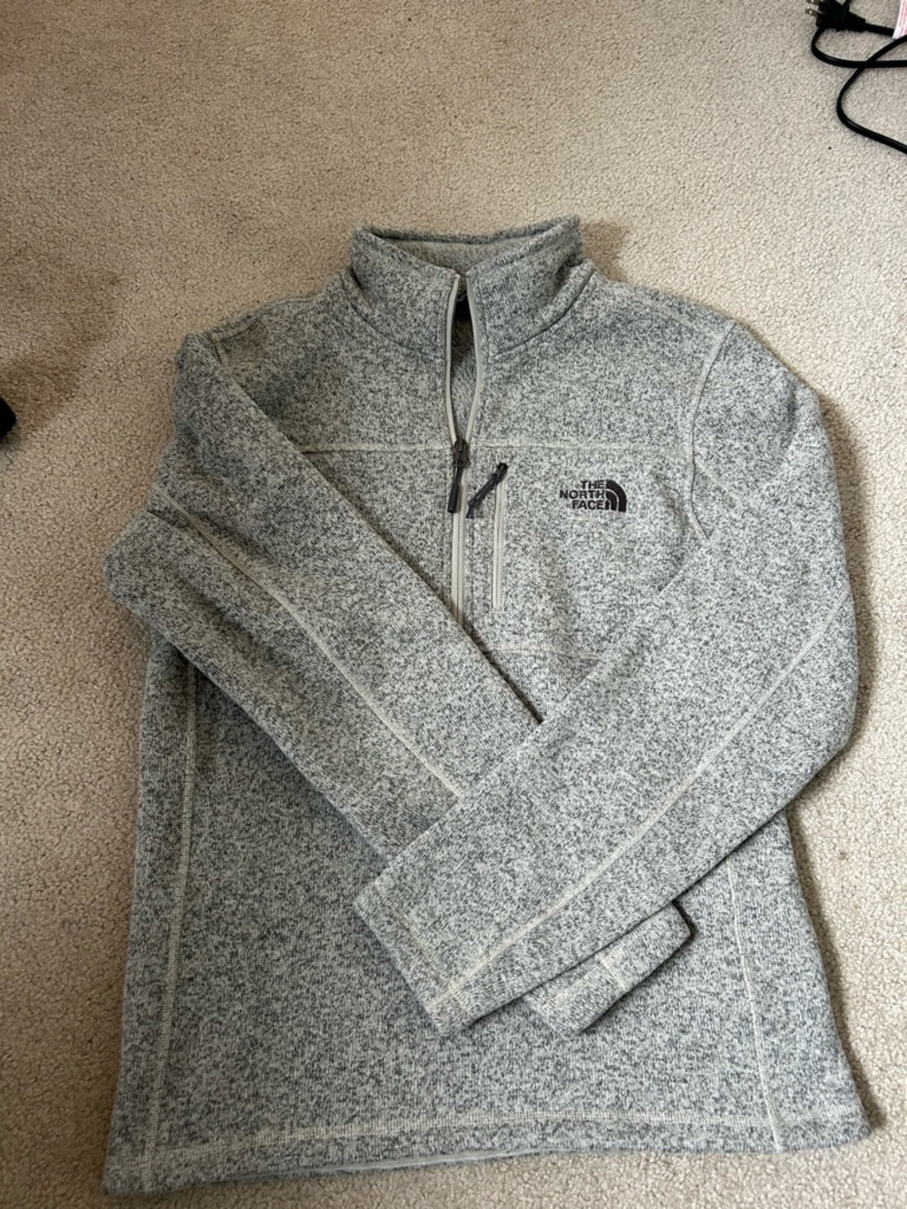 The North Face Light Gray Sherpa Fleece Pullover
